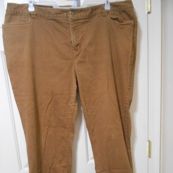 EXCELLENT WOMEN'S SZ 24W SLIMMER CLASSICS BY CATHERINES BROWN DENIM JEAN PANTS - Picture 3 of 9